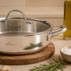 Alternative view of Karaca 3Ply PowerSteel 316+ Stainless Steel Induction Base Honeycomb Patterned Casserole 24 cm, 153.03.08.0552