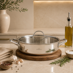 Karaca 3Ply PowerSteel 316+ Stainless Steel Induction Base Honeycomb Patterned Casserole 24 cm, 153.03.08.0552