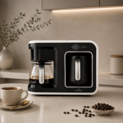 Karaca Hat-r Plus 2-in-1 Turkish & Filter Coffee Machine with Soft Cream, 153.01.06.4922