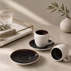 Karaca Earth Collection New Galactic 2-Piece Reactive Glaze Espresso Turkish Coffee Cup Set 100 ml, 153.03.05.0172