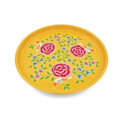 Karaca 3rd Culture Bird Yellow Round Tray, 153.03.05.0203