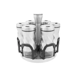 Alternative view of Karaca Tottori Inox 7-Piece Round Glass Spice Set, 153.03.06.4731