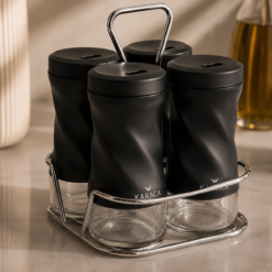 Alternative view of Karaca Tottori Black 5-Piece Square Spice Jar Set, 153.03.06.4741