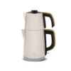Karaca Retro Anthracite Stainless Steel Tea Machine, 1650W, 1.8L Drinker, 0.95L Teapot + Teapot LID - [Cream], 153.03.06.4848