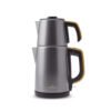 Karaca Retro Anthracite Stainless Steel Tea Machine, 1650W, 1.8L Drinker, 0.95L Teapot + Teapot LID - [Silver], 153.03.06.4850