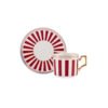 Karaca Jolly Red Bold Line Set of 6 Coffee Cups, 100ML, 153.03.06.6454