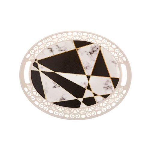Karaca Geometric Oval Tray [44.5x35.5cm], 153.03.06.6819