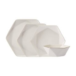 Karaca Streamline Esquina Porcelain Dinner Set of 24Pcs For 6 Person, 153.03.06.9729