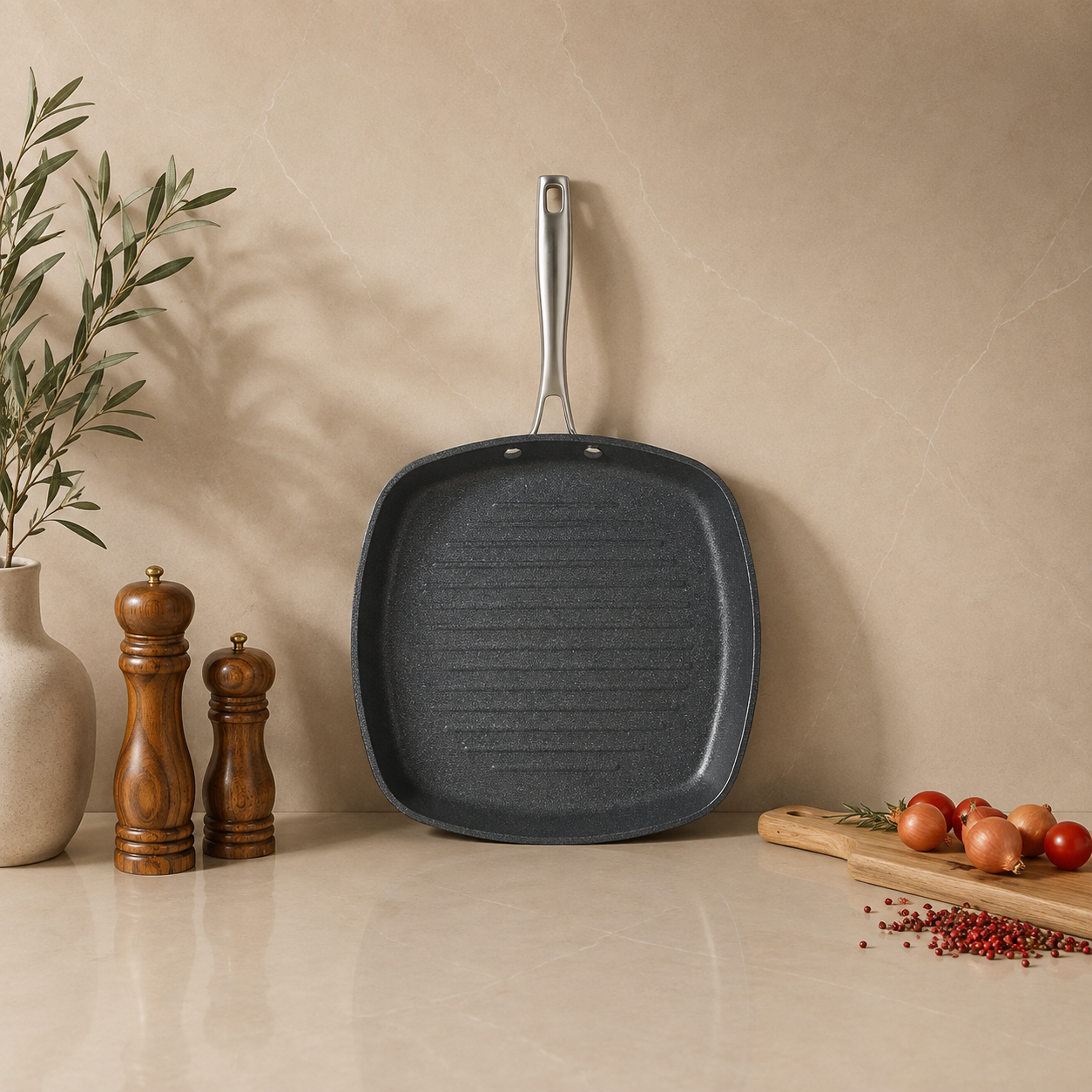 Karaca BioDiamond Pro Non-Stick Induction Griddle Pan 28 cm, 153.03.07.7061 1 Karaca BioDiamond Pro Non-Stick Induction Griddle Pan 28 cm, 153.03.07.7061
