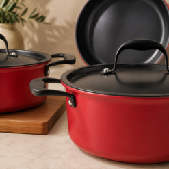 Alternative view of Karaca BioDiamond Pro Induction Cookware Set Japanese Red – 7 Pieces, 153.03.07.8092