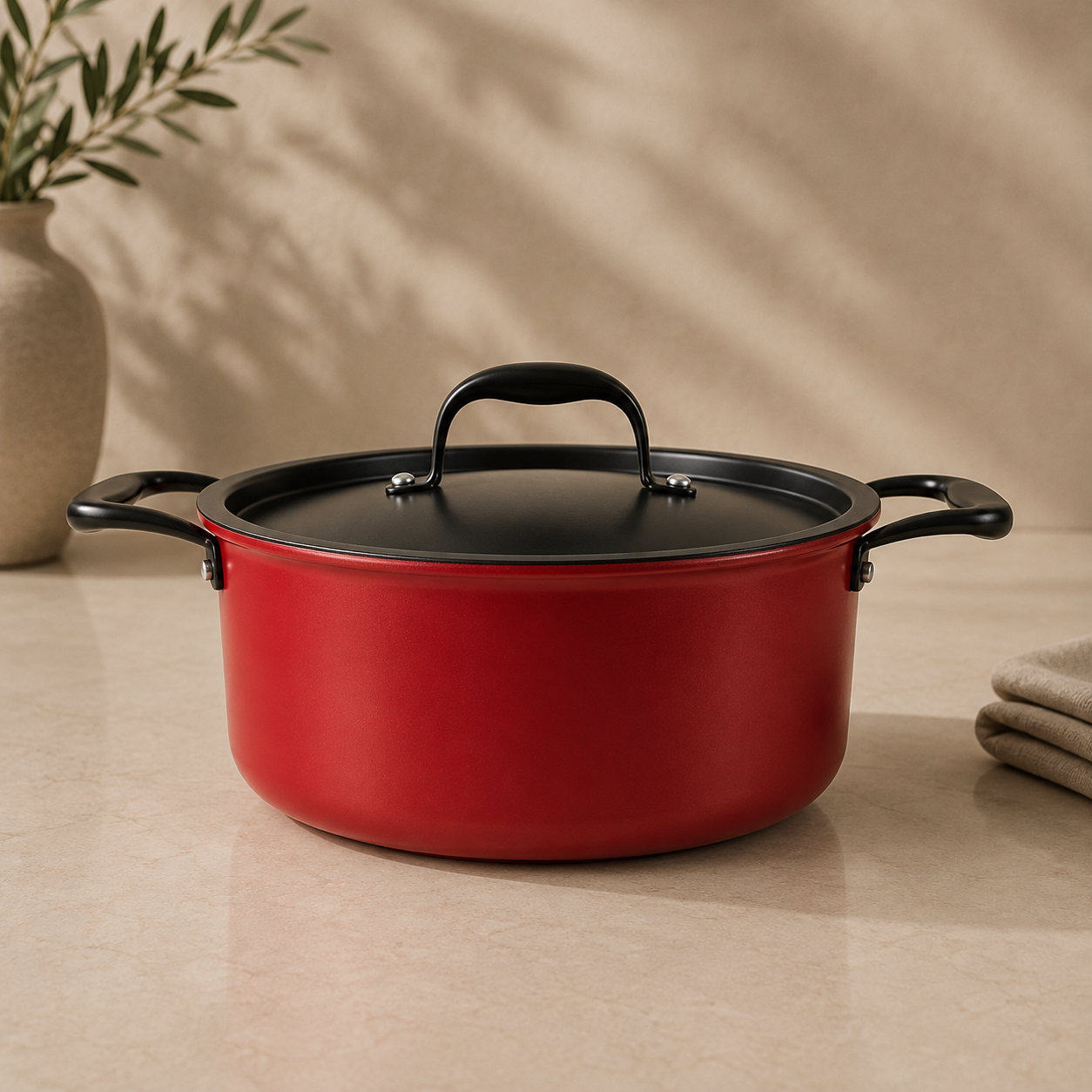 Karaca BioDiamond Pro Induction Cookware Set Japanese Red ? 7 Pieces, 153.03.07.8092 4 Karaca BioDiamond Pro Induction Cookware Set Japanese Red ? 7 Pieces, 153.03.07.8092 - Image 4