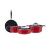Karaca Bio Diamond Pro Induction Based Japanese [Red] - 7Pcs Cookware Set, 153.03.07.8092