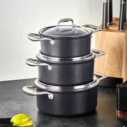 Karaca BioDiamond Pro 6-Piece Non-Stick Induction Cookware Set - Black, 153.03.07.9035