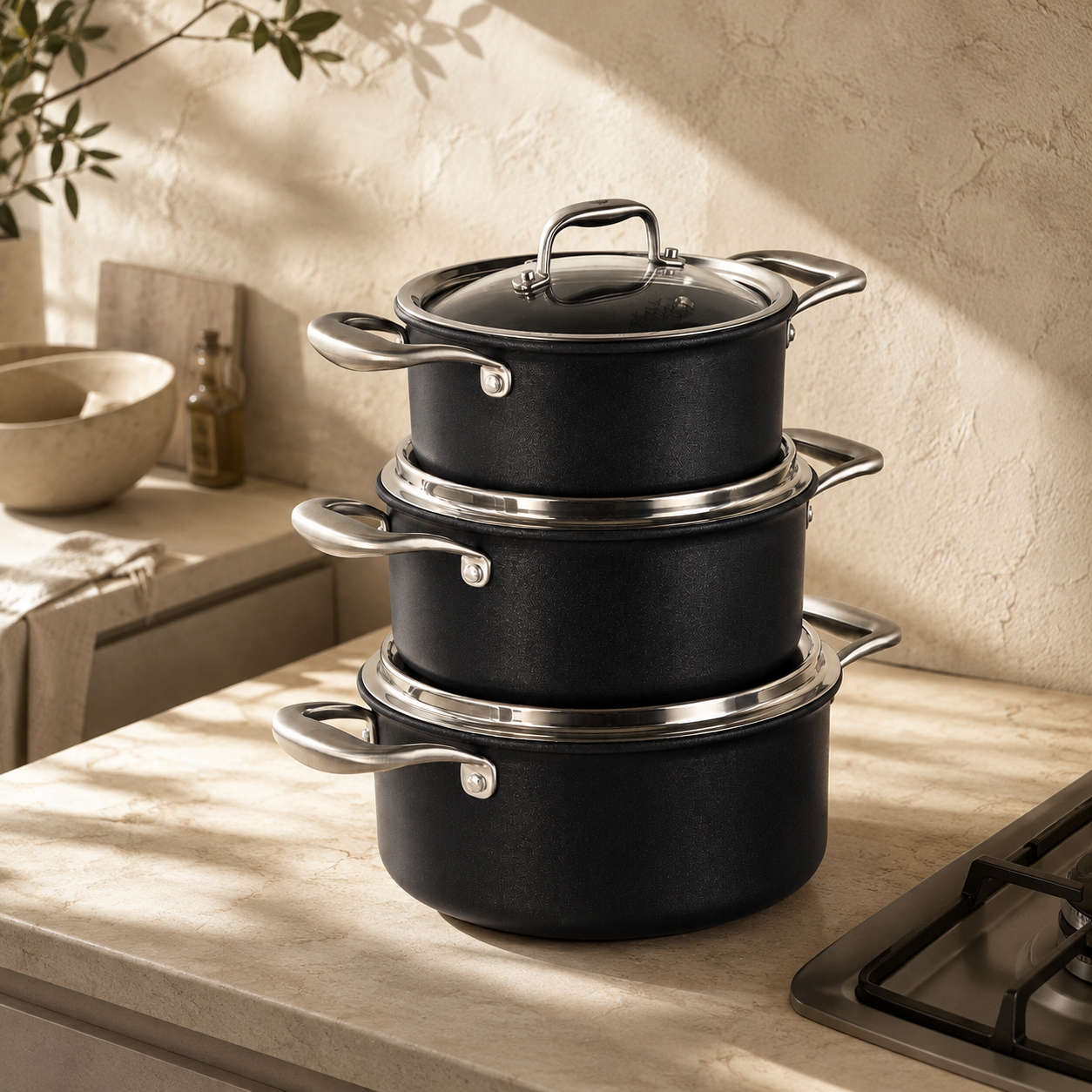 Karaca BioDiamond Pro 6-Piece Non-Stick Induction Cookware Set, 153.03.07.9035 1 Karaca BioDiamond Pro 6-Piece Non-Stick Induction Cookware Set, 153.03.07.9035
