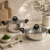 Karaca Florya Antibacterial Stainless Steel Cookware Set Black – 8 Pieces, 153.03.08.0416 - Image 5