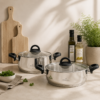 Karaca Florya Antibacterial Stainless Steel Cookware Set Black – 8 Pieces, 153.03.08.0416 - Image 4