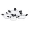Karaca Florya - 8Pcs Antibacterial Handle Steel Cookware Set Black, 153.03.08.0416