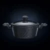 Karaca BioDiamond Non-Stick Antibacterial Handle Induction Stockpot with Lid - 24cm, Black, 153.03.08.0423