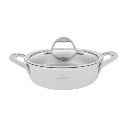 Kkaraca 3Ply Powersteel 316+ Steel Induction Based Honeycomb Rice/Karniyarik Pot 24cm - 2.9L, 153.03.08.0552