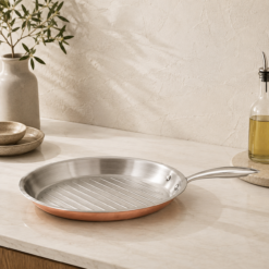 Karaca PowerSteel 3-Ply 316+ Stainless Steel Copper Grill Pan 28 cm – 2 L, 153.03.08.0571