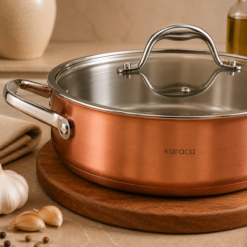 Alternative view of Karaca PowerSteel 3-Ply 316+ Stainless Steel Copper Casserole 30 cm – 5 L, 153.03.08.0573
