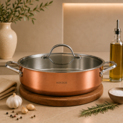 Karaca PowerSteel 3-Ply 316+ Stainless Steel Copper Casserole 30 cm – 5 L, 153.03.08.0573
