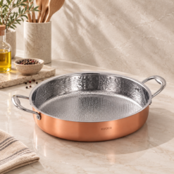 Karaca PowerSteel 3-Ply 316+ Stainless Steel Copper Casserole 30 cm – 5 L, 153.03.08.0573