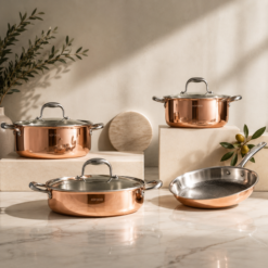 Karaca 3Ply PowerSteel Copper 7-Piece Cookware Set, 153.03.08.0575