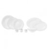 Karaca Fine Pearl Grace Dinner Set of 58Pcs For 12 Person With Gold Trim, White-Black, 153.03.08.0611