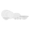 Karaca Fine Pearl Grace Dinner Set of 58Pcs For 12 Person With Gold Trim, White-Black, 153.03.08.0611