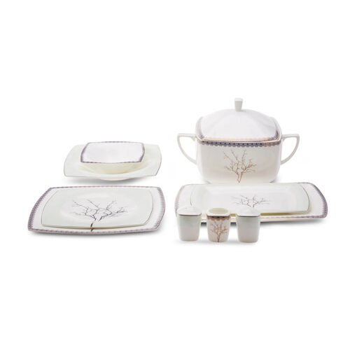 Karaca Fine Pearl Banyan Dinner Set of 62Pcs For 12 Person, 153.03.08.0646