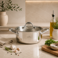 Karaca 3Ply PowerSteel 316+ Stainless Steel Induction Base Honeycomb Patterned Pot 20 cm, 153.03.08.1833