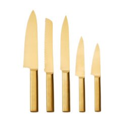 Karaca Goldest Premium 5Pcs Knife Set - 1 Chef's Knife [Bread Knife - Slicing Knife - Chopping Knife - Paring Knife], 153.03.08.2558