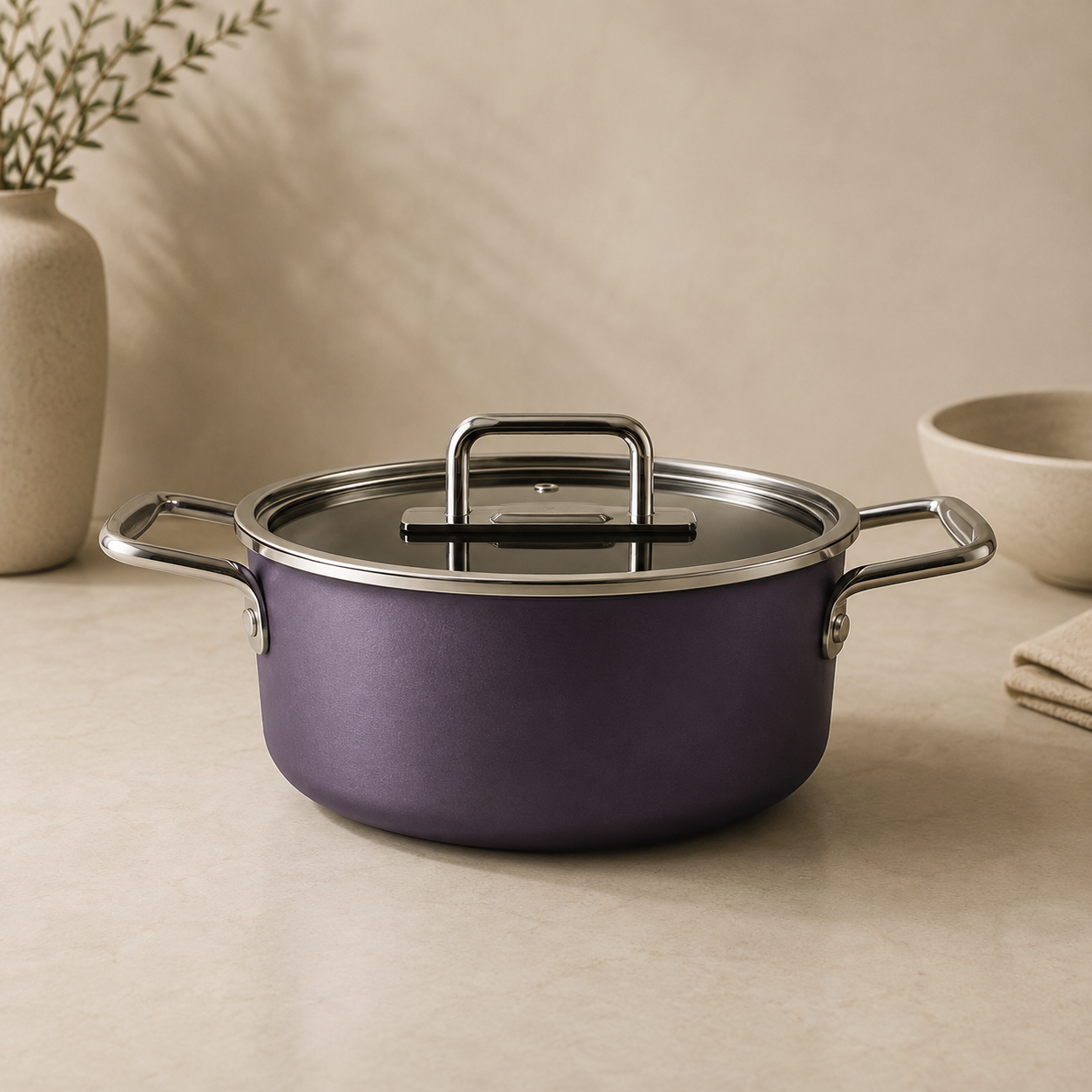 Karaca Mastermaid BioDiamond Cookware Set Grape Purple – 9 Pieces, 153.03.08.2882 4 Karaca Mastermaid BioDiamond Cookware Set Grape Purple – 9 Pieces, 153.03.08.2882 - Image 4