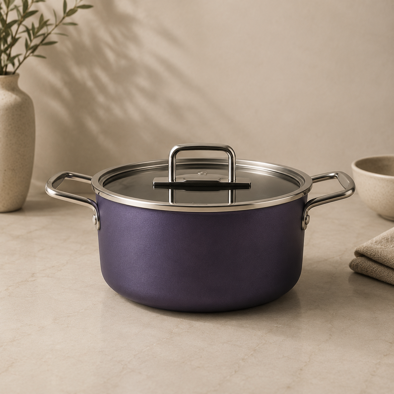 Karaca Mastermaid BioDiamond Cookware Set Grape Purple – 9 Pieces, 153.03.08.2882 5 Karaca Mastermaid BioDiamond Cookware Set Grape Purple – 9 Pieces, 153.03.08.2882 - Image 5