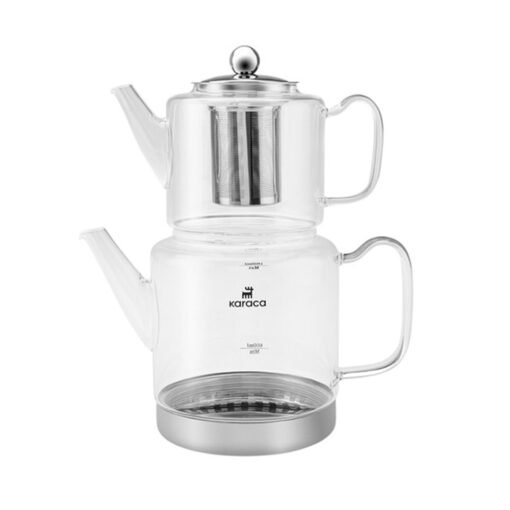 Karaca Dora Borosilicate Glass Teapot XL, 2L Drinker + 1L Teapot + Teapot LID, 153.03.08.3329