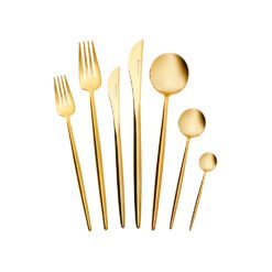 Karaca Jupiter 84Pcs Cutlery Set With Box, Matte Gold, 153.03.08.4577