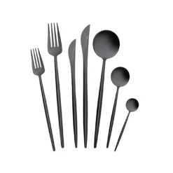 Alternative view of Karaca Premium Jupiter Black 12 Person 84-Piece Cutlery Set - Shiny Black, 153.03.08.4579