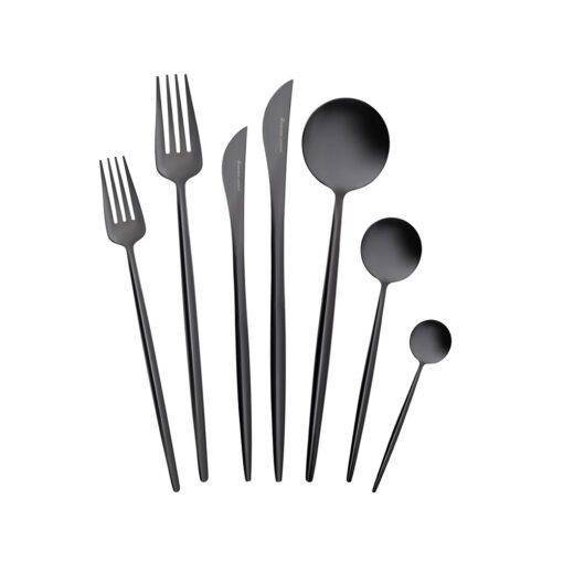 Karaca Jupiter 84Pcs Cutlery Set With Box, Shiny Black, 153.03.08.4579
