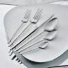 Karaca Elegance New Glacial V2 Platinum 84-Piece Cutlery Set for 12 People, 153.03.08.4824