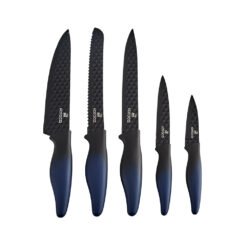 Karaca Theia Blue 5Pcs Knife Set [20cm Chef's Knife - 20cm Slicing Knife - 20cm Bread Knife - 13cm Chopping Knife - 9cm Paring Knife, 153.03.09.0012