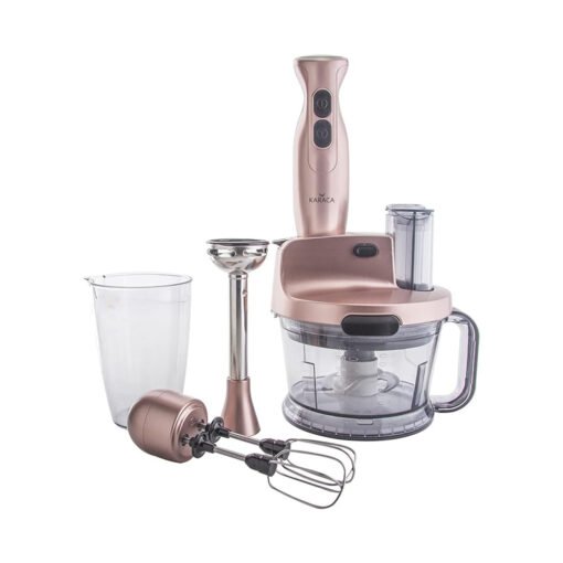 Karaca Rose Gold Food Processor, 1000W - 1.5L, Multifunctional Blender, Stainless Steel Knife, Hand Blender, Extra Light & Ergonomic, 153.06.11.0268