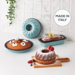 Karaca Multichef Valente Cake Mold Set of 3Pcs - Green [28cm Tart Mold - 23cm Sliced ??Cake Mold - 25cm Baton Cake Mold], 153.09.01.1770