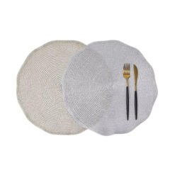 Karaca Home Ravlen Placemat, 2Pcs, [Cream Grey] 38cm, 153.19.01.1430