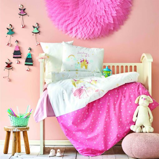 Karaca Home Lovable Cotton Powder Baby Bedding Set, 200.16.01.0178