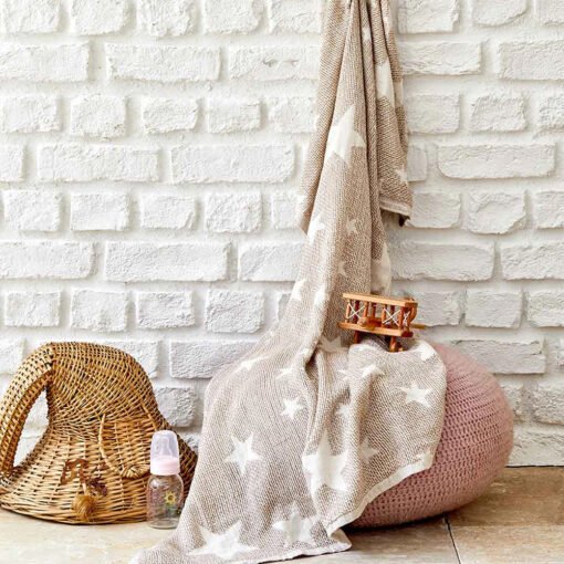 Karaca Home Baby Star Beige Baby Blanket 80x120cm, 200.16.01.0408