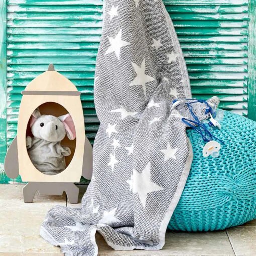 Karaca Home Baby Star Gray Baby Blanket 80x120cm, 200.16.01.0413