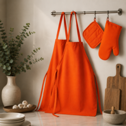Karaca Home Pinny Orange 4-Piece Kitchen Apron Set, 200.18.01.0440