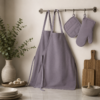 Karaca Home Pinny Grey 4-Piece Kitchen Apron Set, 200.18.01.0441