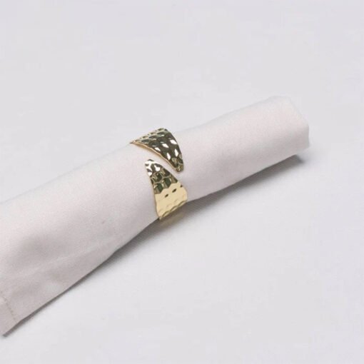 Karaca Home Hammered Metal Napkin Ring Set, 2Pcs [Gold], 300.22.02.0467